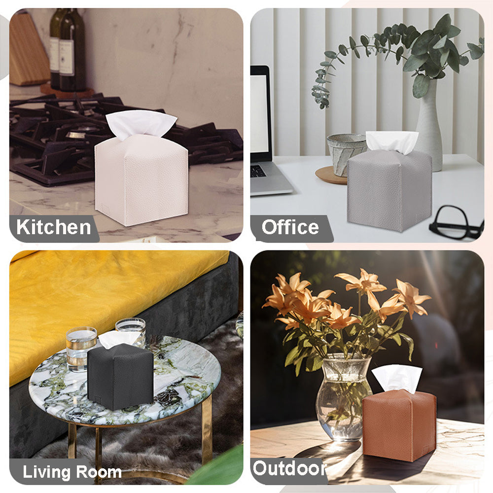 PU Material Modern Style Portable Tissue Container