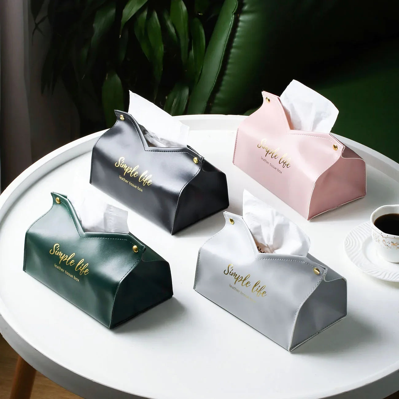 PU Leather Foldable Tissue Holder