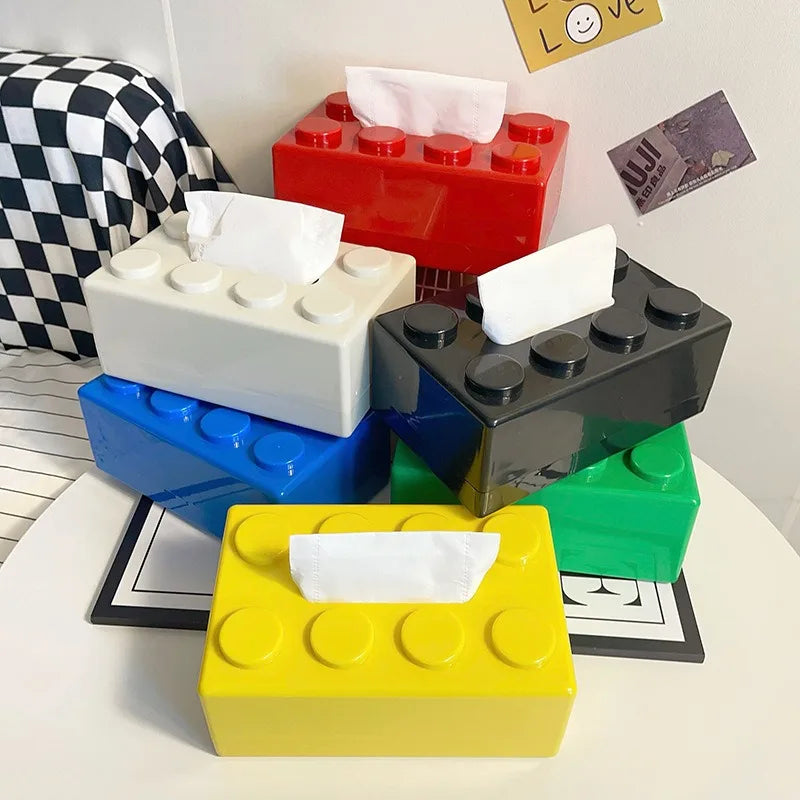 Punch-free Wall-mounted Building Blocks Design Waterproof Tissue Holder