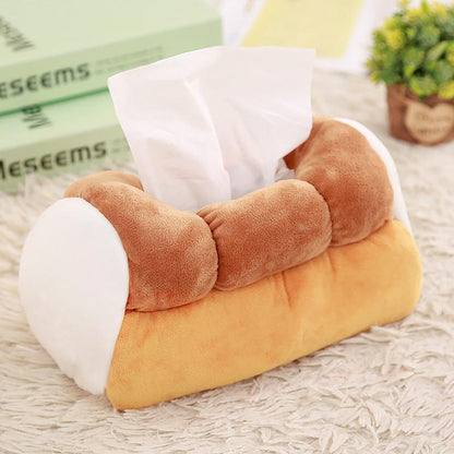 Creative Simulation Bread Toast Plush Tissue Box