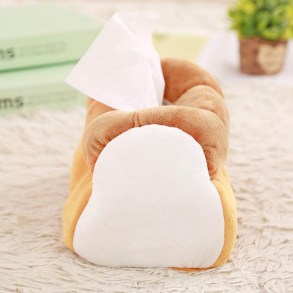 Creative Simulation Bread Toast Plush Tissue Box
