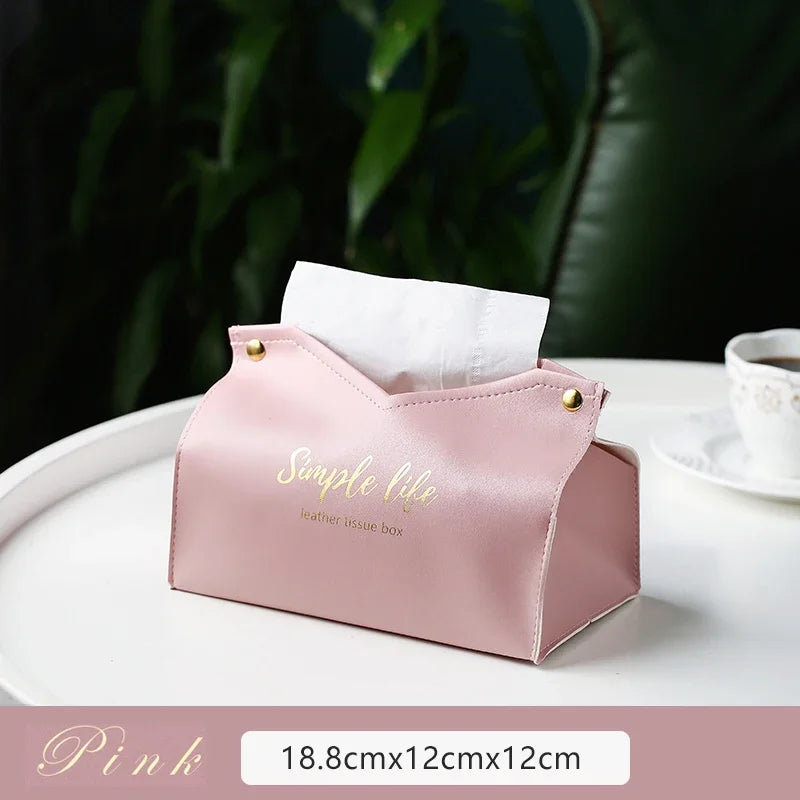 PU Leather Foldable Tissue Holder