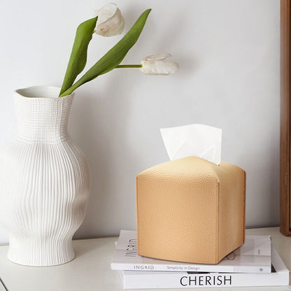 PU Material Modern Style Portable Tissue Container