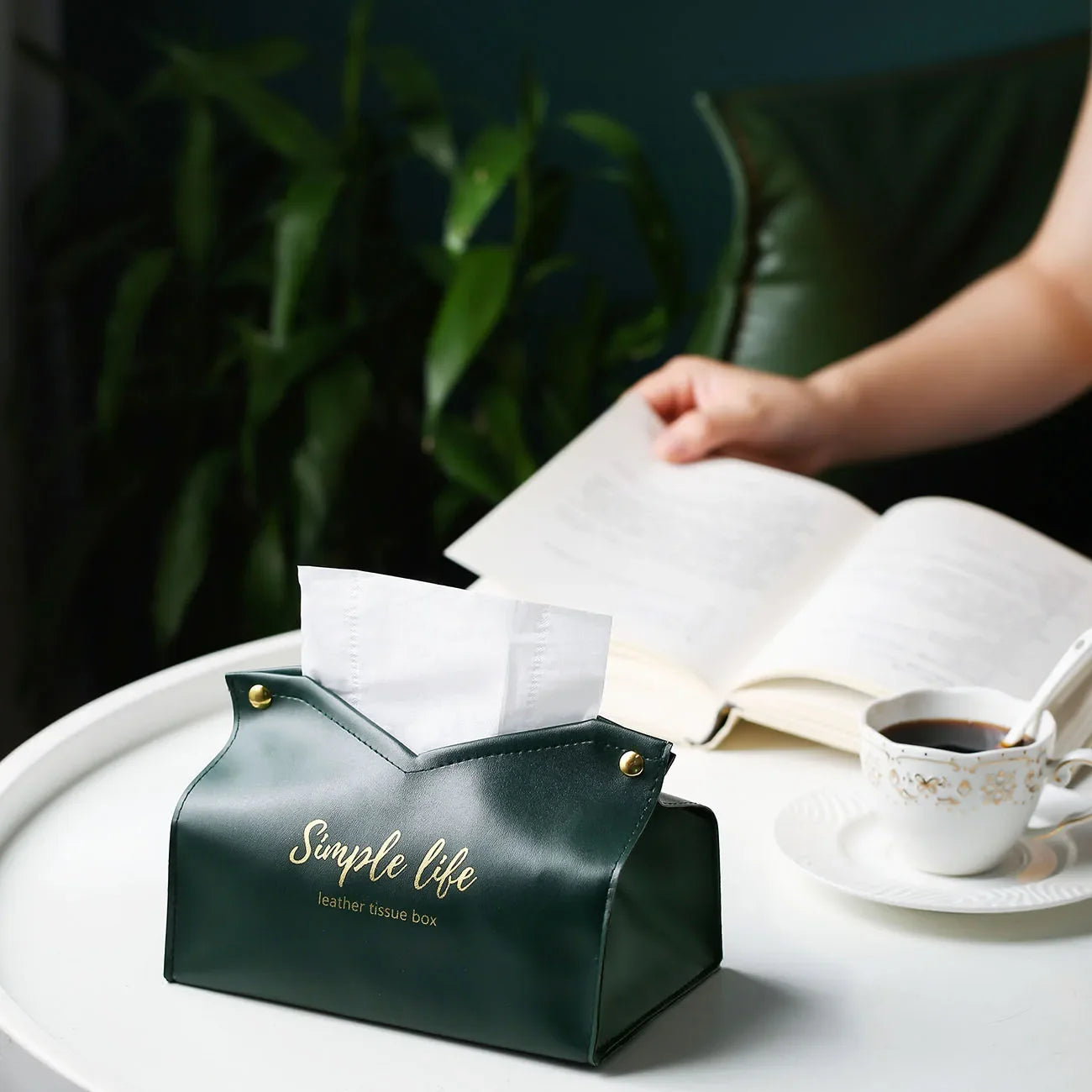 PU Leather Foldable Tissue Holder